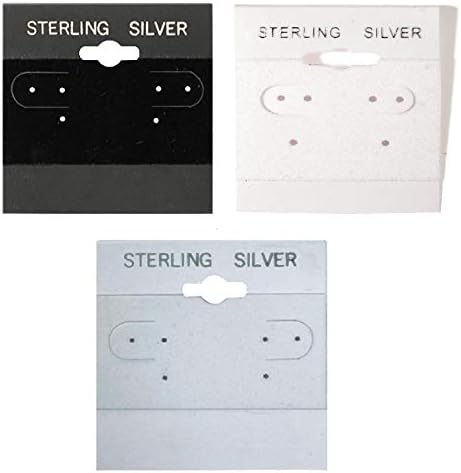 N 'ecepackaging - 100 Qty Serling Сребро Втиснат Во Сребрена Фолија Црна 1 1/2 x 1 1/2 Виси Обетка Картички - За Прикажува Куки или Slatwalls-Стока