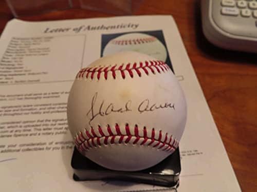 Хенк Арон Бравес Потпиша нл бејзбол топка јса Писмо-Автограм Бејзбол