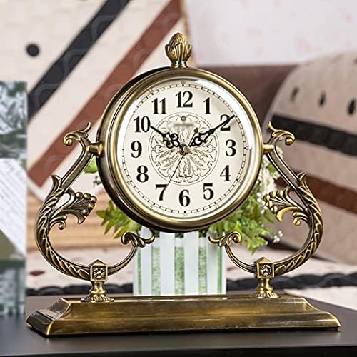 UXZDX Европски Часовник Дневна Соба Часовник И Часовник Орнаменти Метални Обложени Голем Десктоп Европски Часовник Часовник