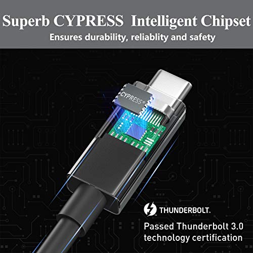 Itd Itanda Thunderbolt 3 Кабел 1,6 ft, USB C до USB C кабел поддржува 100W брзо полнење/ 40gbps трансфер на податоци/ 5K@60Hz или двоен