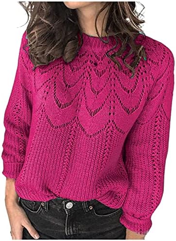 Женски џемпер за џемпер со кукавички џемпер во боја Мохаир пуловер шуплив џемпер срце