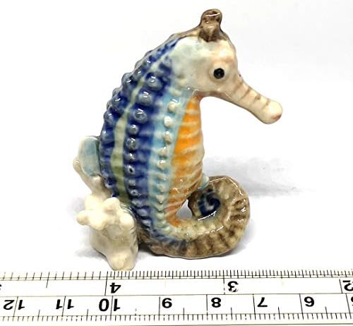 Зоокрафт, фигура на морски коњи, керамичка рака, насликана порцеланска минијатурна занает колекционерска колекција