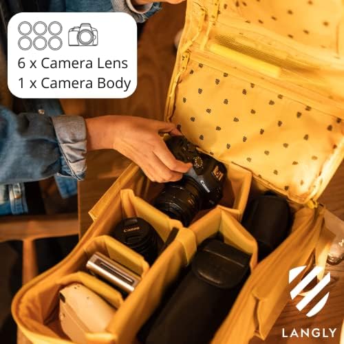 Лангли Сиера Камера Ранец: Модерен &засилувач; патување-пријателски Фотографија Ранец Компатибилен Со двете 18 во лаптоп &засилувач; DSLR Додатоци