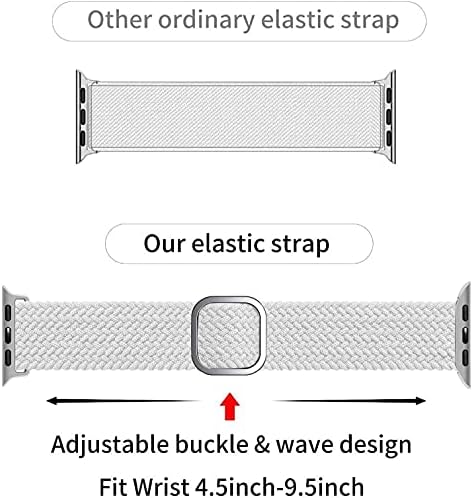 Seoaura Strighty Solo Loop Band компатибилен со лентите на Apple Watch 45mm 42mm 44mm, најлонски прилагодлив плетенка спортска