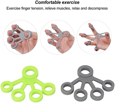 Вежбач за рачни прсти, 2 парчиња преносни силиконски прсти за зајакнување на раката за засилување на раката Висока еластичност Пет
