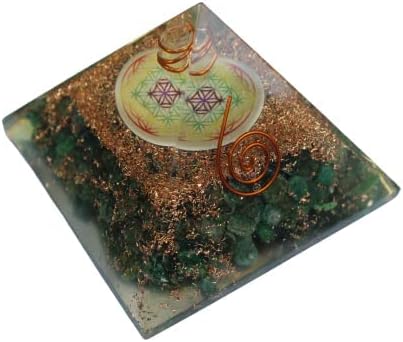 Jet Green Mica Flower of Life Free брошура Jet International Crystal Therapy Chakra orgone Pyramid Crystal Gemstone