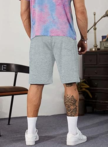 Jmierr Mens Cotton Shorts Shorts со 3 џебови тренингот салон џогер атлетски шорцеви 7 инчи инсим за трчање шорцеви