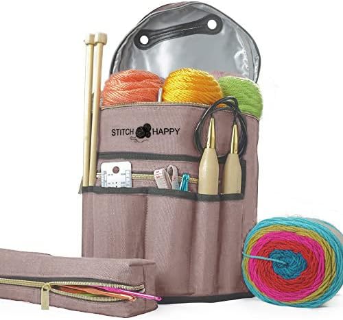 Бод среќно предиво Кади - корпа за складирање за снабдување со плетење и капчиња - складирање на уметност и организација