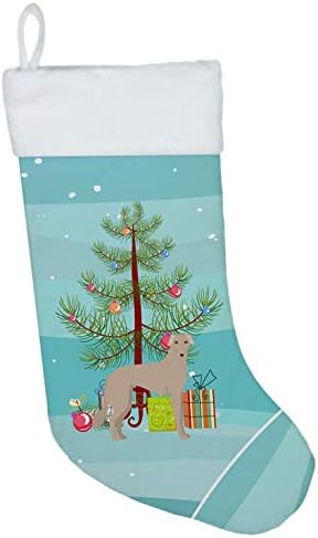 Богатства на Каролина CK3848CS тен Лонгдог Божиќно дрво Божиќно порибување, камин што виси чорапи Божиќна сезона Декора за украси за семејство