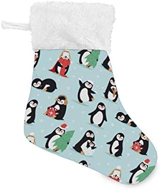 Алаза Божиќни чорапи Божиќни пингвини класични персонализирани мали декорации за порибување за семејни сезонски празници за забави Декор