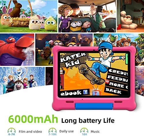 Г-Плима Детска Таблета, 10 инчен Андроид 11 Таблета За Деца, 32GB ROM, Quad-Core, HD Двојна Камера, WiFi Bluetooth, Родителска Контрола, Детска