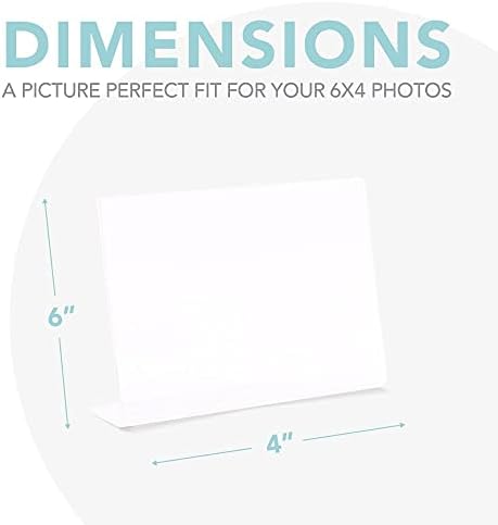 Рамки за фото штанд - 6x4 инчен чист акрилен дисплеј, наклон на хоризонтална слика или знак на знак за приказ - 6 пакет