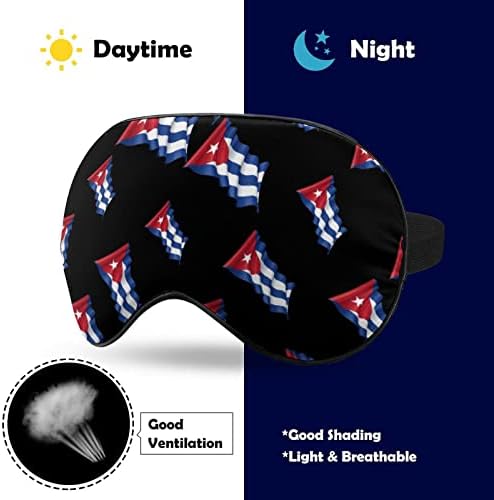 Cuba Flag Sleepe Eye Mask Mask Eye Shade со прилагодлива лента за слепите за патување за патување со авион
