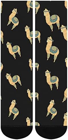 Симпатични лама смешни чорапи над телето со високи цевки, кои се совпаѓаат со мажите жени