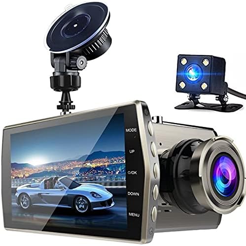 Shuip Автомобил DVR Цртичка Камера 4 Инчен Целосна HD 1080P IPS Леќа Dashcam Пред+Заден Ноќен Вид Видео Рекордер G-Сензор