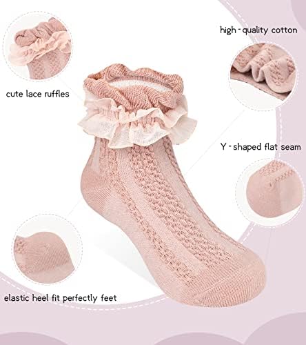 Девојки за деца од Кереда Рафли чорапи бебе деца чипка чипка чорапи за глуждот чорапи 5 пара 5 пара