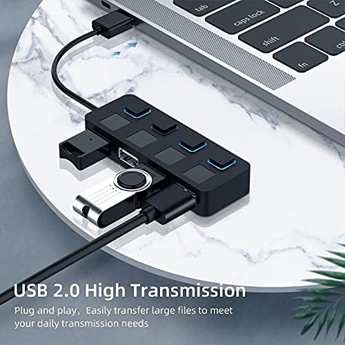 WJCCY USB 2.0 ЦЕНТАР Мулти USB Сплитер 4 Пристаниште Експандер Повеќе USB 2.0 Центар Користете Адаптер ЗА Напојување USB2.