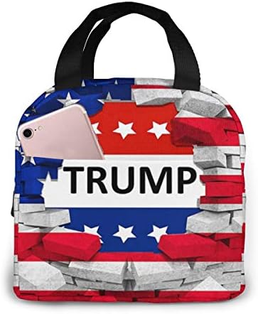 ЗЈБЛХЕК Американска САД Трамп Знаме Изолирана Торба За Ручек Пренослива Термичка Кутија За Ладилник За Повеќекратна Употреба Торба