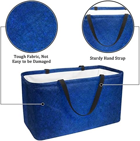 Кошар за еднократно шопинг Темно сина преносна преносна виткање пикник намирници кеси за перење алишта за торбичка за купување тота