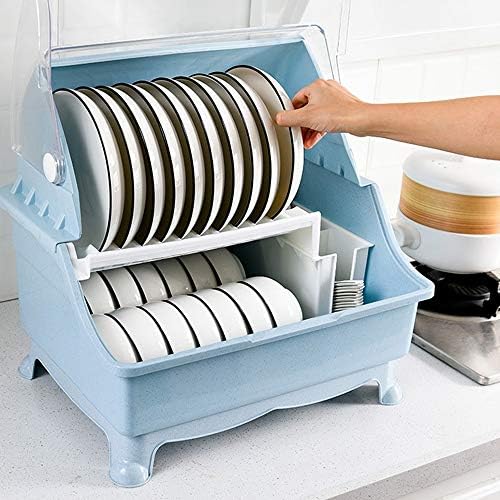 Јах кујнски сад за садови за садови за садови за складирање на кутија за складирање пластична домаќинство одвод за голем капак со двојно слој