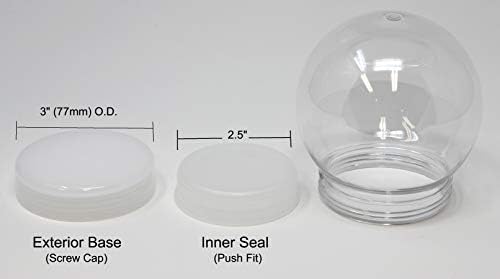 Креативно хоби 5 инчи DIY Снежен глобус вода глобус - чиста пластика со капаче од завртка | Совршено за занаети за DIY и прилагодување