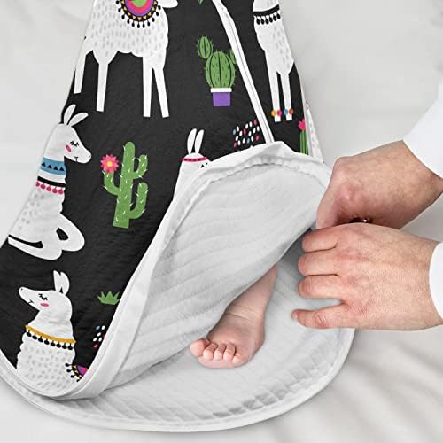 Вреќа за спиење за новородени бебиња - лама алпака кактус бебе бебе што носи - торба за спиење во транзиција за новороденче - костум за спиење
