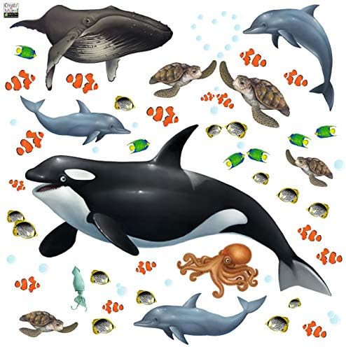 Океан Детска Соба Декор Подморски Ѕид Налепници &засилувач; Префрли Плоча Покритие