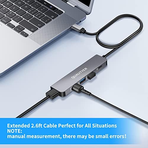 USB C Hub Multiport Адаптер,USB C Центар 5 во 1 со 4 USB 3.0 Порти и 100w Испорака На Енергија, 5 Во 1 Тип C Центар За Лаптоп, MacBook