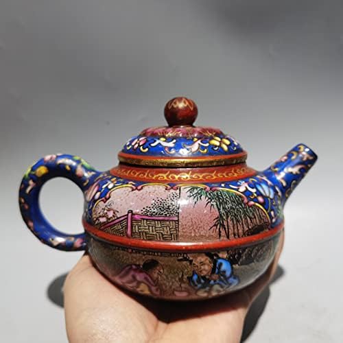 7 Кинески јиксинг Зиша грнчарски рачно изработен преглед во златен емајл тенџере детско котел црвен кал чајник чај чај канцелариски