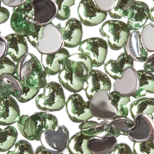 Зинк боја на нокти уметност акрилик ринестон зелено срце 100 парчиња украсување