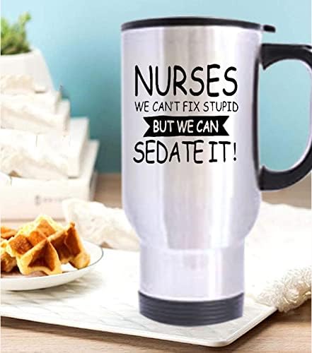Медицинските сестри за смешна новини не можат да го поправат глупаво, но можеме да го засадуваме сребрен не'рѓосувачки челик чај чај/чаша-14 мл
