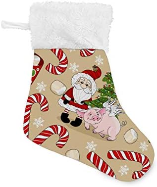 Алаза Божиќни чорапи Божиќно свиња зимско дрво класично персонализирани мали декорации за порибување за семејни сезонски празници за