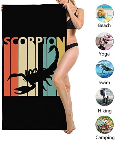 XEMznz Scorpion Ретро Микрофибер Песок Слободен Плажа Пешкир - Брзо Сува Супер Абсорбента Преголеми Луксузни Крпи Ќебе За Патување Базен Пливање