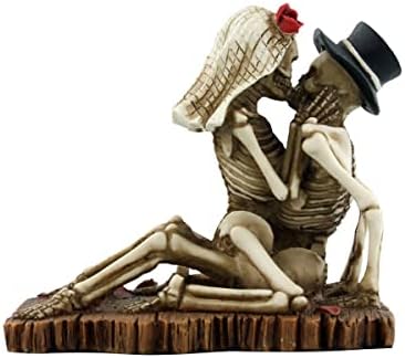 Збирка на самити Loveубовта никогаш не умира страствен свадба скелет пар фигурина, биро за смола и декорација на полици