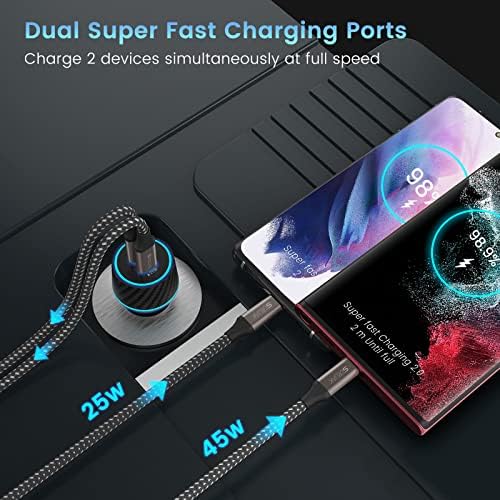 S23 S22 Ultra Sharger Type C комплет, Scruak 45W PPS Super Bast USB-C Wallид/CAR Charger за Samsung Galaxy S23 Ultra/S23+/S23/S22