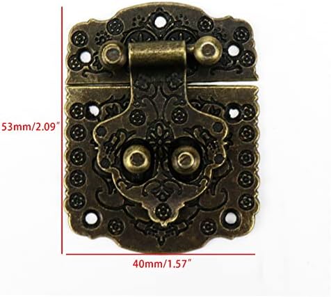 Mewutal гроздобер заклучување со клуч, HASP за заклучување на образецот со завртка за декоративни кутии за накит за накит Античка тока
