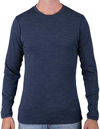 Меривул Менс основен слој - мерино волна со средна тежина со долга ракав термичка кошула