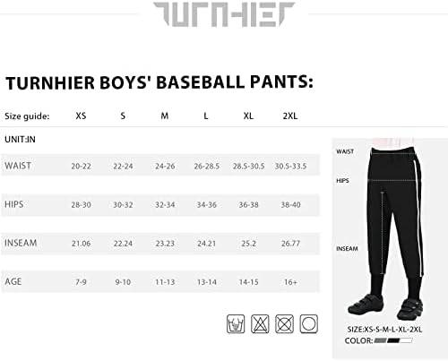 Бејзбол панталони со бејзбол на момчиња, младински бејзбол практика, пантолона со страна