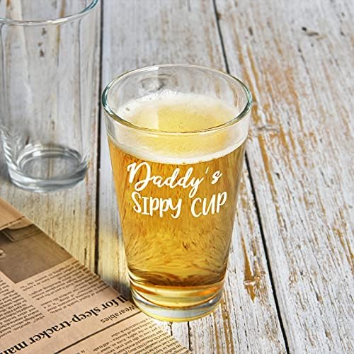 Татко Подарок-Пиво Чаша Пиво Стакло Тато Е 15oz, Смешни Тато Пиво Пивце Стакло За Мажи Татко Татко Нов Татко Сопруг Тато, Специјални Пиво Стакло