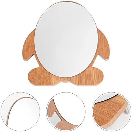 Огледала на кругот на верата, монтирано од огледало дрвена шминка огледало дрво козметичко огледало животно бирото огледало таблета