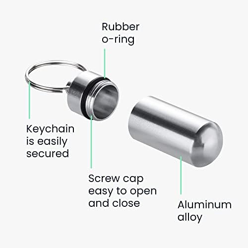 Случаи за пилули со клучеви KWMobile - метални клучеви за мини пилули за куќички за ланец за клучеви за преносни апчиња контејнер