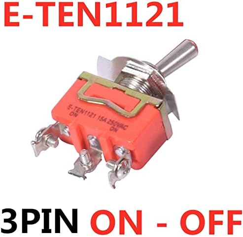 AHAFEI 1PCS MINI 3-PIN ON-ON 3 Прекинувач за вклучување на датотеки 15A 250V AC портокалова E-TEN1121