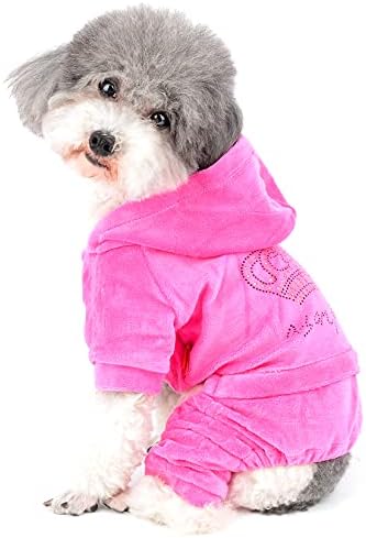 Облека за миленичиња со миленичиња за кучиња мека кадифена круна скокање кученце палто кучиња пижами кучиња облеки hooide за кучиња мачки розови
