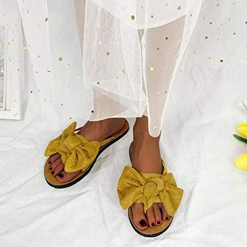 Папучи Флип пети женски обични модни чевли со рамен лак, велур, женски палење на жени отворени пети рамни сандали за жени ширина ширина