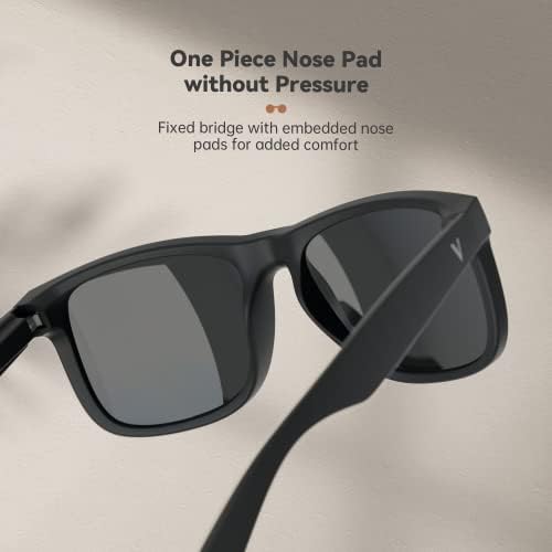 Ванмаж Поларизирани Очила За Сонце За Мажи Со Ув Заштита, Класични Нијанси На Црна Квадратна Рамка, Риболов Со Темно Засенчување