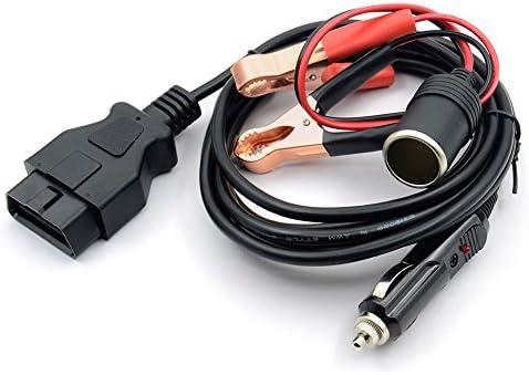 VSTM OBD II возило ECU ECU за итни случаи за напојување за итни случаи за заштеда на кабел со алигаторски клип-на 12V автомобил