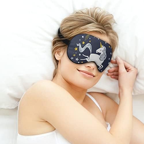 Симпатична еднорог мека маска за очи за очи Ефективно засенчување на удобноста за спиење со еластична лента за прилагодување