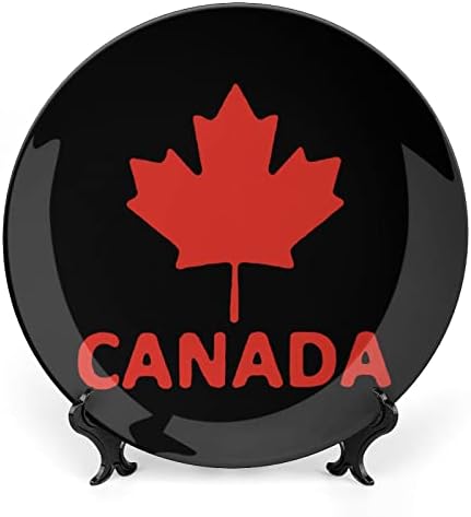 Канада Знаме Јавор Коска Кина Декоративна Плоча Керамички Плочи Занает Со Штанд За Прикажување За Декорација На Ѕидови Во Домашна