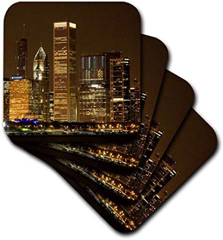 3drose Чикаго Хоризонтот Во Текот На Ноќта, Илиноис-Us14 Dfr0127-Дејвид Р. Frazier-Меки Подлоги, Во собата на 8