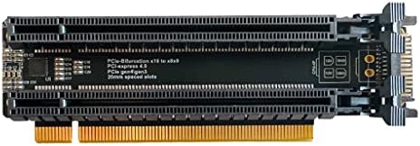 JMT PCI-E 4.0 X16 1 до 2 експанзија картичка Gen4 SPLIT картичка PCIE-бифуркација X16 до X8x8 со порта за напојување со електрична